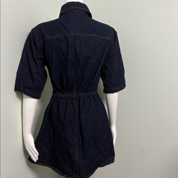 Petal & Pup Rev Mini Short Sleeve Button Denim Dress Size Small NEW - Picture 8 of 15
